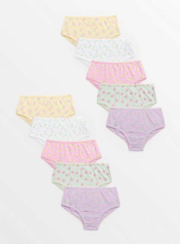 Mixed Fruit Print Briefs 10 Pack  4-5 years